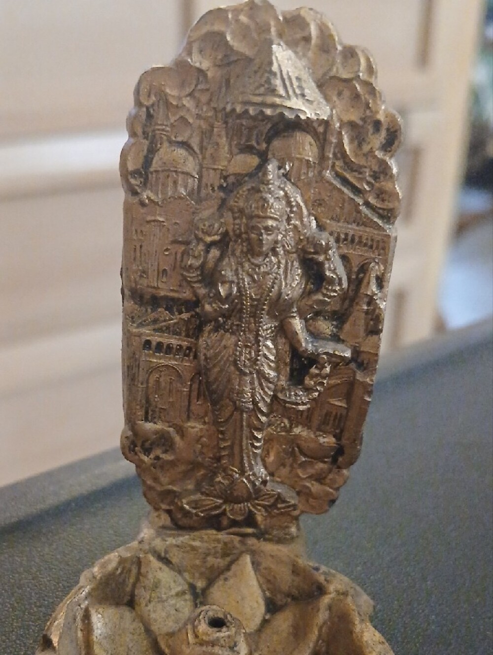Resine Golden Tone Hindu Deity Incense  Holder.